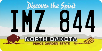 ND license plate IMZ844