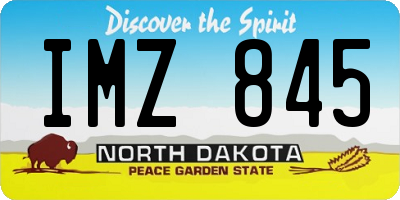 ND license plate IMZ845
