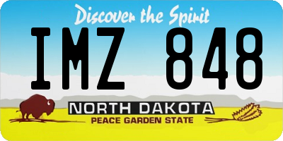 ND license plate IMZ848