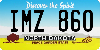 ND license plate IMZ860