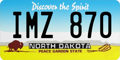 ND license plate IMZ870