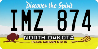ND license plate IMZ874