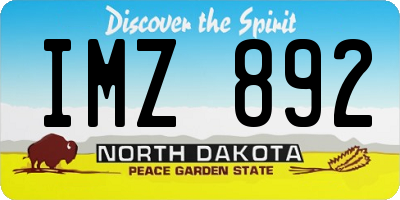ND license plate IMZ892
