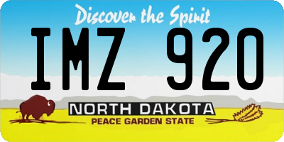 ND license plate IMZ920