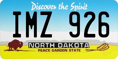 ND license plate IMZ926