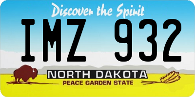ND license plate IMZ932
