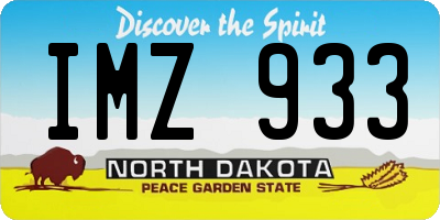 ND license plate IMZ933