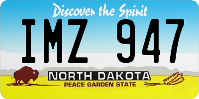 ND license plate IMZ947
