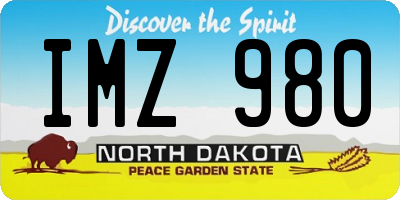 ND license plate IMZ980