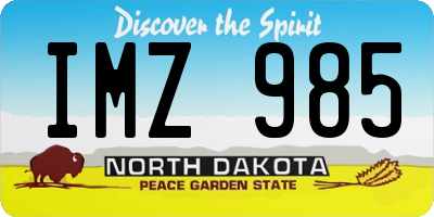 ND license plate IMZ985