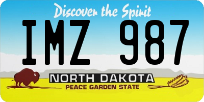 ND license plate IMZ987