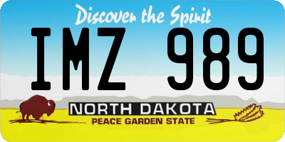 ND license plate IMZ989
