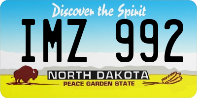 ND license plate IMZ992