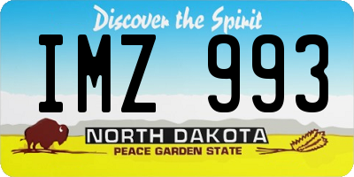 ND license plate IMZ993