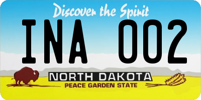 ND license plate INA002