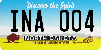 ND license plate INA004