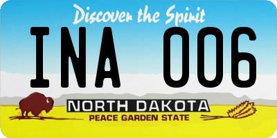 ND license plate INA006