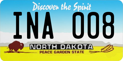 ND license plate INA008