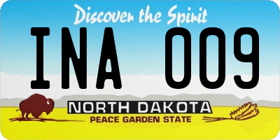 ND license plate INA009