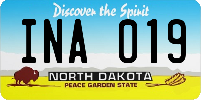 ND license plate INA019