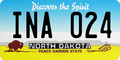 ND license plate INA024