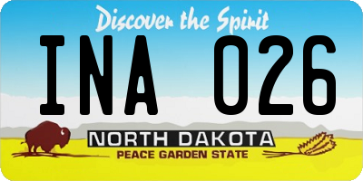 ND license plate INA026
