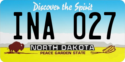 ND license plate INA027