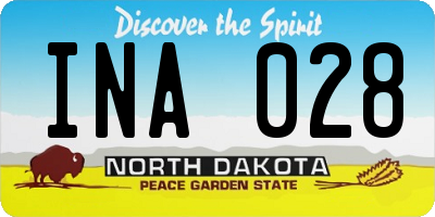 ND license plate INA028