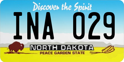 ND license plate INA029