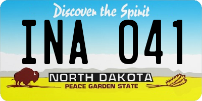 ND license plate INA041