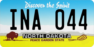 ND license plate INA044