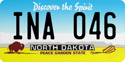 ND license plate INA046