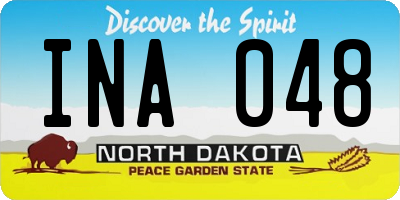 ND license plate INA048