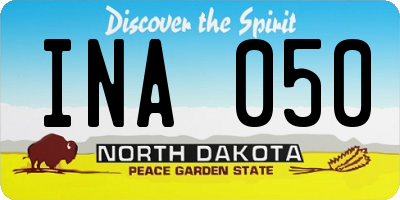 ND license plate INA050