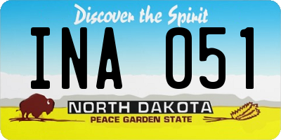 ND license plate INA051
