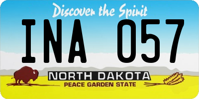 ND license plate INA057