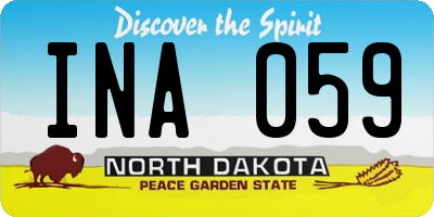 ND license plate INA059