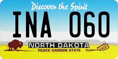 ND license plate INA060