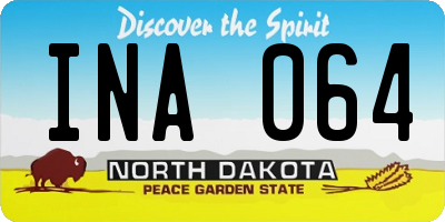 ND license plate INA064