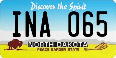 ND license plate INA065