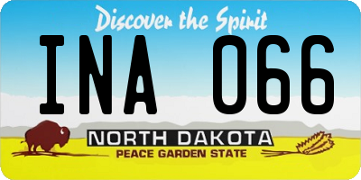 ND license plate INA066