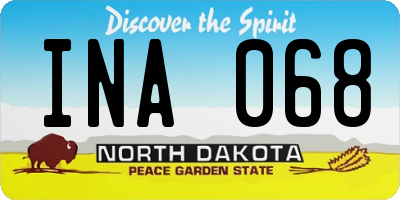 ND license plate INA068