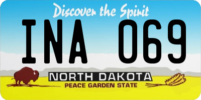 ND license plate INA069