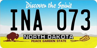 ND license plate INA073