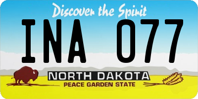 ND license plate INA077