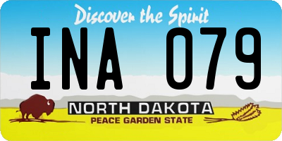 ND license plate INA079