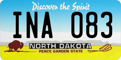ND license plate INA083