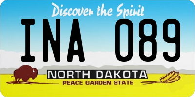 ND license plate INA089