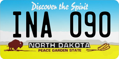 ND license plate INA090