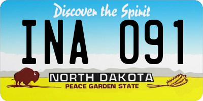 ND license plate INA091